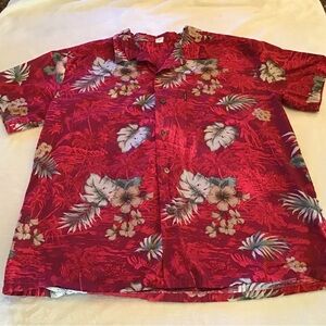 Men's Floral Red Hawaiian Shirt